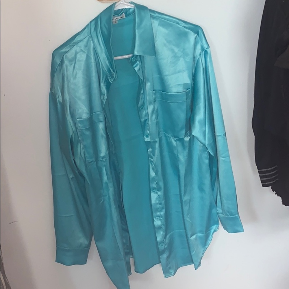 Light blue Shane Justin dress w corset - Picture 2 of 4